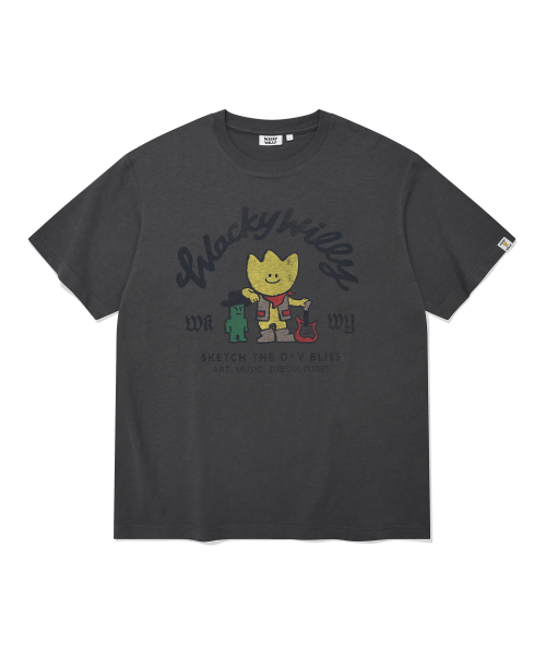 Wacky WiLLy(ワッキーウィリー)の「キキ&ポコ スラブ 半袖Tシャツ チャコール(Tシャツ/カットソー・レディース・その他・SMALL)」の1枚目の写真