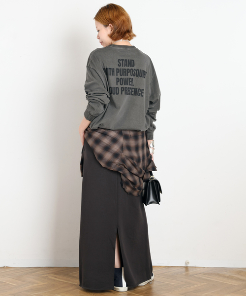 AP STUDIO(エーピーストゥディオ)の「Wool mix sweat Skirt(スカート・レディース・ベージュ/スミクロ・38/36)」の4枚目の写真