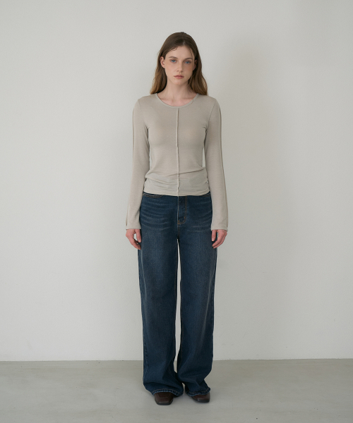 DEHEVE（デヘヴェ）の「Soft Layer Slim Long Sleeve [Beige]（Tシャツ/カットソー・レディース・Beige・OS）」の2枚目の写真