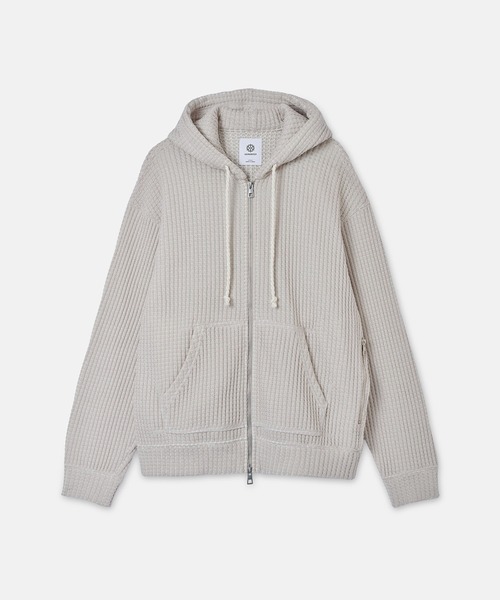 SEAGREEN(シーグリーン)の「SEAGREEN(シーグリーン) ONI WAFFLE RELAX HOODIE オニワッフルリラックスフーディ(パーカー・メンズ・グレイッシュベージュ・2/3/4)」の3枚目の写真