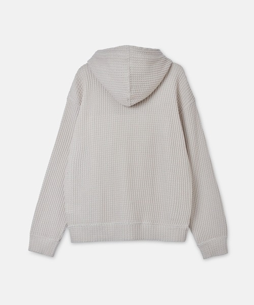 SEAGREEN(シーグリーン)の「SEAGREEN(シーグリーン) ONI WAFFLE RELAX HOODIE オニワッフルリラックスフーディ(パーカー・メンズ・グレイッシュベージュ・2/3/4)」の4枚目の写真