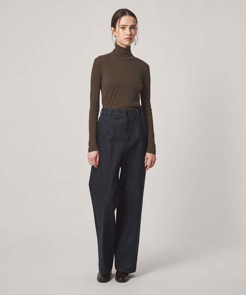 Steven Alan（スティーブンアラン）の「＜Steven Alan＞コットン シルク リブ タートルネック プルオーバー（Tシャツ/カットソー・レディース・ダークブラウン/ブラック/オフホワイト・FREE）」の9枚目の写真