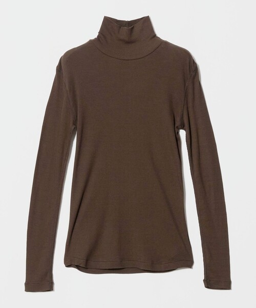 Steven Alan（スティーブンアラン）の「＜Steven Alan＞コットン シルク リブ タートルネック プルオーバー（Tシャツ/カットソー・レディース・ダークブラウン/ブラック/オフホワイト・FREE）」の5枚目の写真