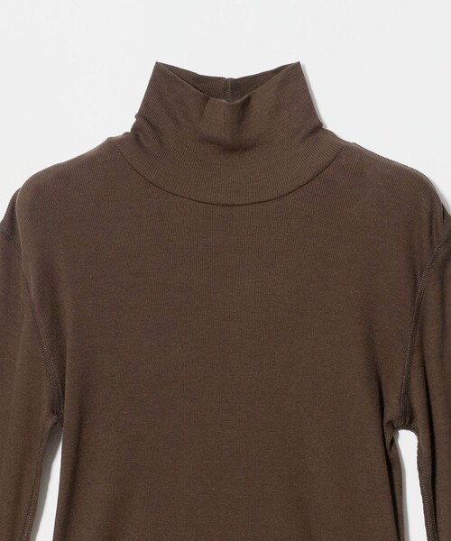 Steven Alan（スティーブンアラン）の「＜Steven Alan＞コットン シルク リブ タートルネック プルオーバー（Tシャツ/カットソー・レディース・ダークブラウン/ブラック/オフホワイト・FREE）」の6枚目の写真