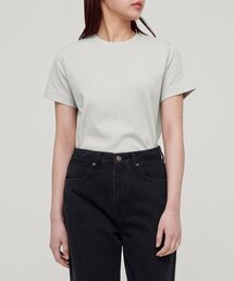 ウィメンズベーシッククルーネックTシャツ[ライトグレー]