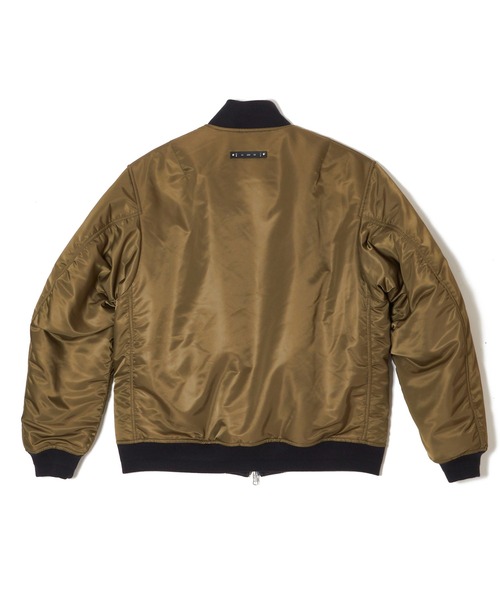 CRIMIE(クライミー)の「REVERSIBLE DIAMOND-QUILTED MA1 BOMBER JACKET(MA-1・メンズ・ブラック/カーキ・XL/L/M/S/XXL)」の14枚目の写真