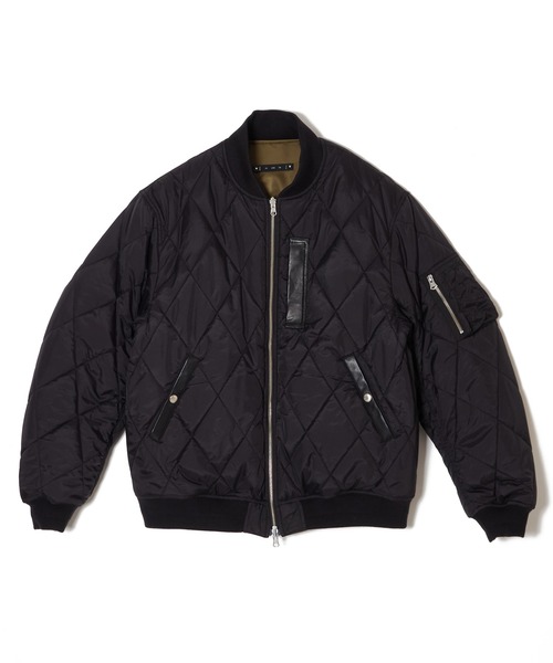 CRIMIE(クライミー)の「REVERSIBLE DIAMOND-QUILTED MA1 BOMBER JACKET(MA-1・メンズ・ブラック/カーキ・XL/L/M/S/XXL)」の16枚目の写真