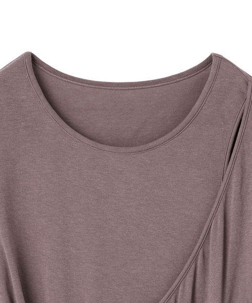 Julier Yoga and Relax(ジュリエヨガアンドリラックス)の「Julier ストレッチベア天竺カシュクールトップス(Tシャツ/カットソー・レディース・ピンク系その他/ホワイト/ブラック・FREE)」の5枚目の写真