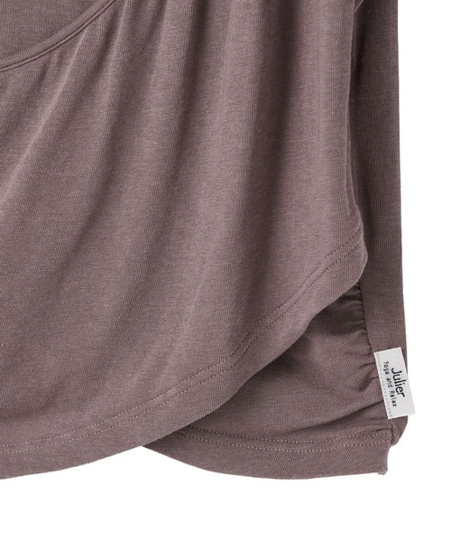 Julier Yoga and Relax(ジュリエヨガアンドリラックス)の「Julier ストレッチベア天竺カシュクールトップス(Tシャツ/カットソー・レディース・ピンク系その他/ホワイト/ブラック・FREE)」の7枚目の写真