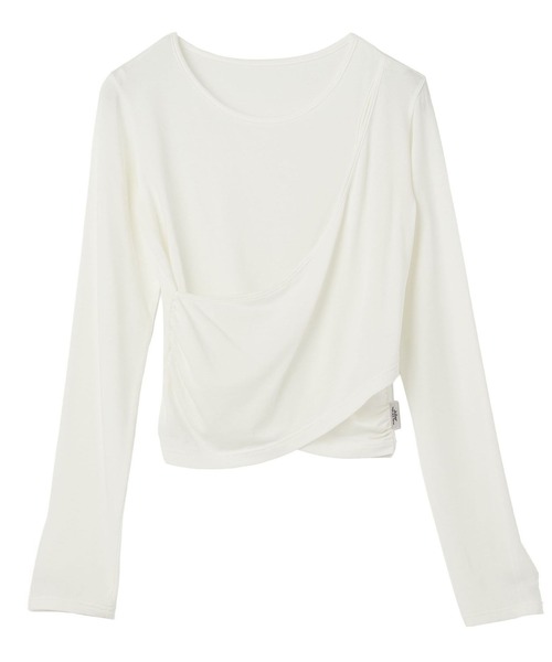 Julier Yoga and Relax(ジュリエヨガアンドリラックス)の「Julier ストレッチベア天竺カシュクールトップス(Tシャツ/カットソー・レディース・ピンク系その他/ホワイト/ブラック・FREE)」の12枚目の写真