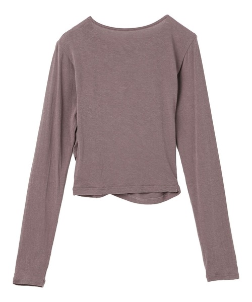 Julier Yoga and Relax(ジュリエヨガアンドリラックス)の「Julier ストレッチベア天竺カシュクールトップス(Tシャツ/カットソー・レディース・ピンク系その他/ホワイト/ブラック・FREE)」の4枚目の写真
