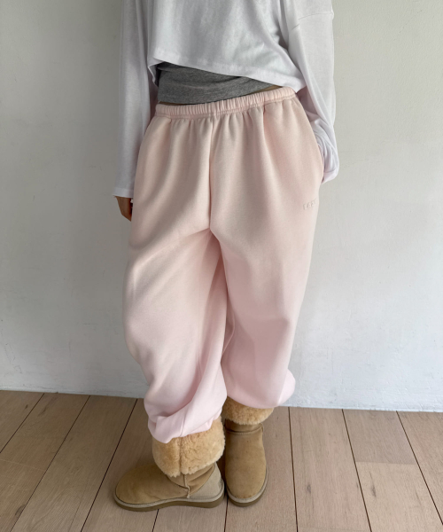 LAZYZ（レイジジ）の「ソフトジョガードローストリングパンツ (4カラー)（スウェットパンツ・レディース・ライトグレー/ブラウン/ピンク/チャコール・F）」の5枚目の写真
