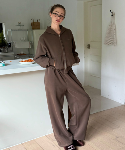 LAZYZ（レイジジ）の「ソフトジョガードローストリングパンツ (4カラー)（スウェットパンツ・レディース・ライトグレー/ブラウン/ピンク/チャコール・F）」の7枚目の写真