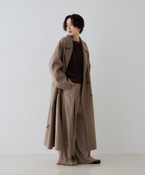 Rouge vif（ルージュヴィフ）の「タックワイドストレートパンツ（その他パンツ・レディース・ベージュ/グレー・36/38）」の8枚目の写真