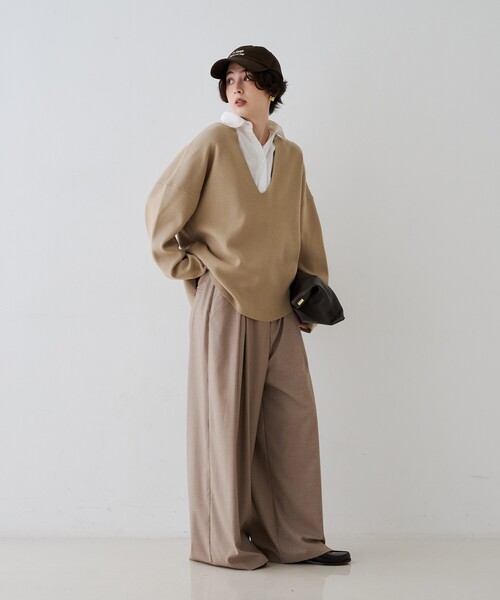 Rouge vif（ルージュヴィフ）の「タックワイドストレートパンツ（その他パンツ・レディース・ベージュ/グレー・36/38）」の16枚目の写真