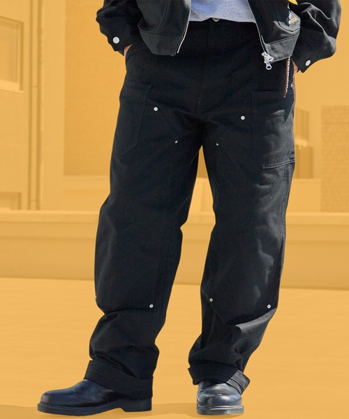 GRIP SWANY(グリップスワニー)の「GRIP SWANY/グリップスワニー × Dickies/ディッキーズ DUCK DOUBLE KNEE PAINTE ヴィンテージ ダブルニーペインターパンツ タウンユース スタッズ 2026年秋冬 秋服(チノパンツ・メンズ・ブラック・M/L)」の1枚目の写真