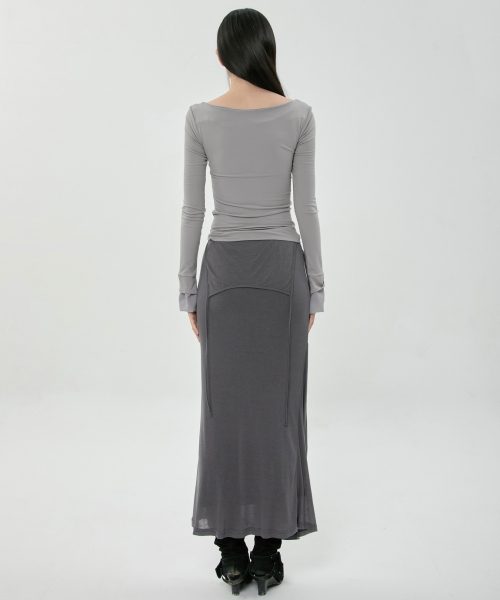 FLAREUP（フレアアップ）の「レイヤードスカルプテッドロングスリーブ (FL-196_Gray)（Tシャツ/カットソー・レディース・グレー・1/2）」の6枚目の写真