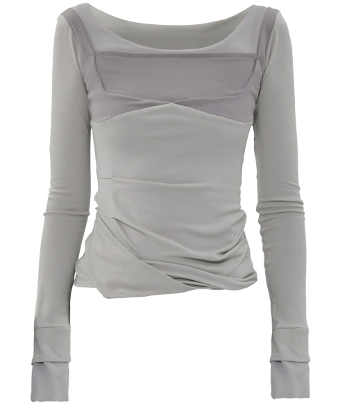 FLAREUP（フレアアップ）の「レイヤードスカルプテッドロングスリーブ (FL-196_Gray)（Tシャツ/カットソー・レディース・グレー・1/2）」の7枚目の写真