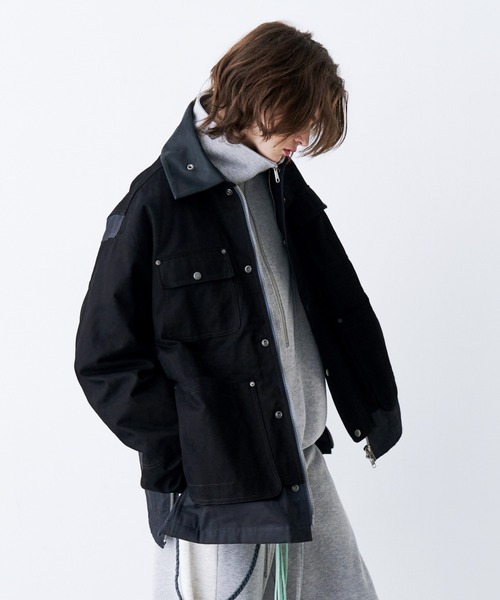 SeeSew(シーソー)の「【UNISEX】OVERSPEC COVERALL/オーバーサイズカバーオール(カバーオール・メンズ・ブラック/ライトブラウン・M/L)」の1枚目の写真