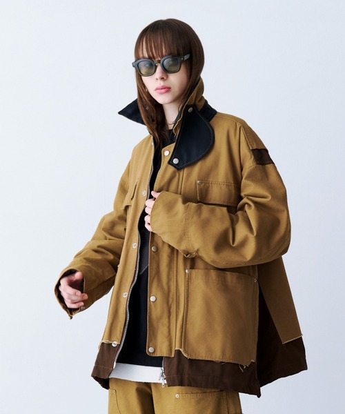 SeeSew(シーソー)の「【UNISEX】OVERSPEC COVERALL/オーバーサイズカバーオール(カバーオール・メンズ・ブラック/ライトブラウン・M/L)」の9枚目の写真