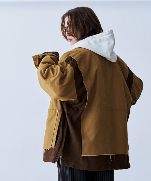 SeeSew(シーソー)の「【UNISEX】OVERSPEC COVERALL/オーバーサイズカバーオール(カバーオール・メンズ・ブラック/ライトブラウン・M/L)」の4枚目の写真