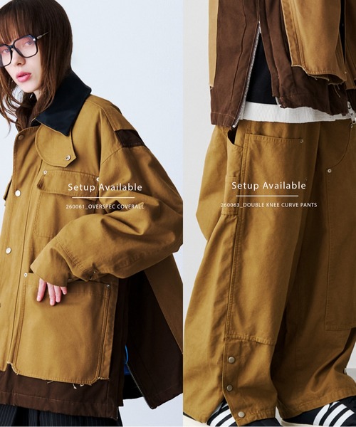 SeeSew(シーソー)の「【UNISEX】OVERSPEC COVERALL/オーバーサイズカバーオール(カバーオール・メンズ・ブラック/ライトブラウン・M/L)」の3枚目の写真