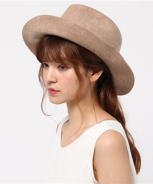 ASZAKKA(アザッカ)の「細リボン中折れハット(ハット・レディース・グレー/ベージュ/ネイビー/ホワイト・FREE)」の3枚目の写真