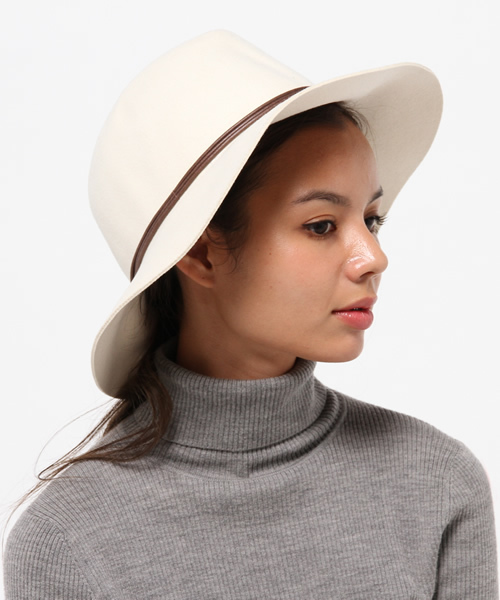 ASZAKKA(アザッカ)の「細リボン中折れハット(ハット・レディース・グレー/ベージュ/ネイビー/ホワイト・FREE)」の1枚目の写真