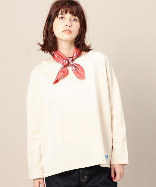 ORCIVAL(オーシバル)の「<ORCIVAL>LOURD コットンプルオーバー(Tシャツ/カットソー・レディース・オフホワイト/ブラック・FREE)」の1枚目の写真