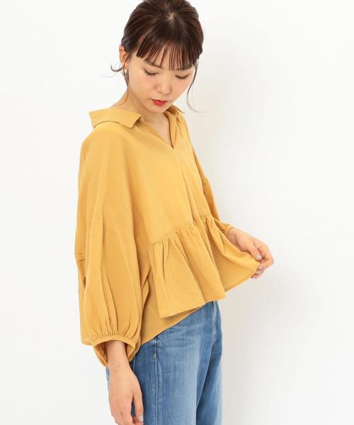 Another Edition（アナザーエディション）の「ビッグぺプラムブラウス ◆（シャツ/ブラウス・レディース・オフホワイト/イエロー/ケリー・FREE）」の3枚目の写真
