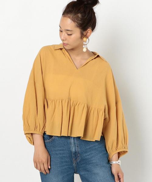 Another Edition（アナザーエディション）の「ビッグぺプラムブラウス ◆（シャツ/ブラウス・レディース・オフホワイト/イエロー/ケリー・FREE）」の13枚目の写真