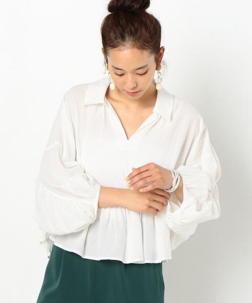 Another Edition（アナザーエディション）の「ビッグぺプラムブラウス ◆（シャツ/ブラウス・レディース・オフホワイト/イエロー/ケリー・FREE）」の5枚目の写真