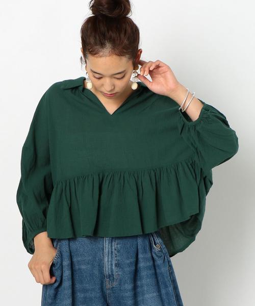 Another Edition（アナザーエディション）の「ビッグぺプラムブラウス ◆（シャツ/ブラウス・レディース・オフホワイト/イエロー/ケリー・FREE）」の8枚目の写真