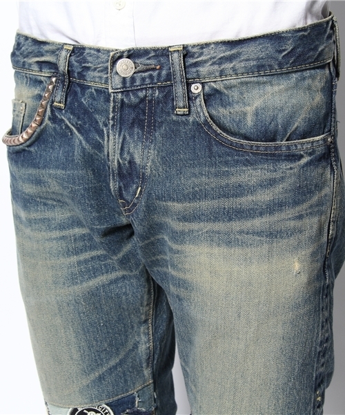 HYSTERIC GLAMOUR（ヒステリックグラマー）の「BR加工デニムストレートPT（デニムパンツ・メンズ・インディゴブルー・28inch/30inch/32inch/34inch）」の4枚目の写真