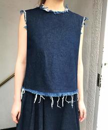 CRY. | Tribes / top dyed カットオフデニムトップ(タンクトップ)