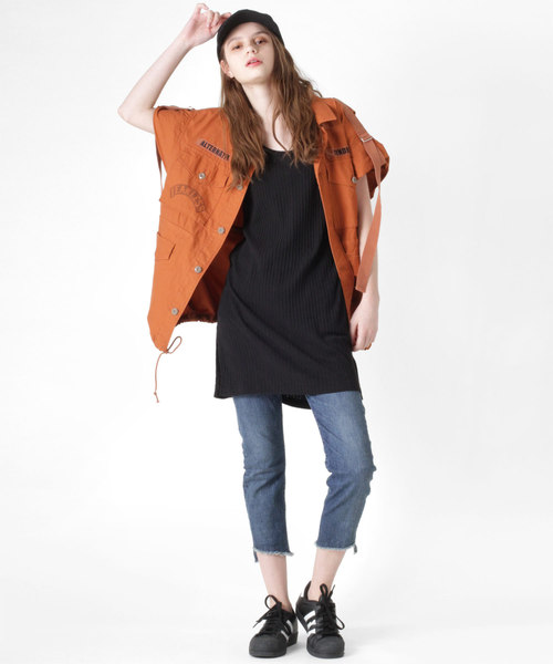 RNA（アールエヌエー）の「M0878 タンクワンピース（タンクトップ・レディース・ブラック/杢グレー/ホワイト/レッド・MEDIUM）」の14枚目の写真