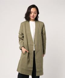 裏毛スウェットノーカラーコート