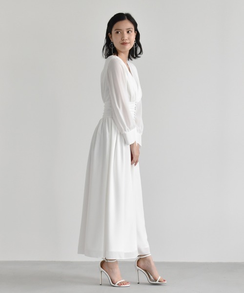 ドレスシフォンロングスリーブワンピース ドレス Kaene カエン のファッション
