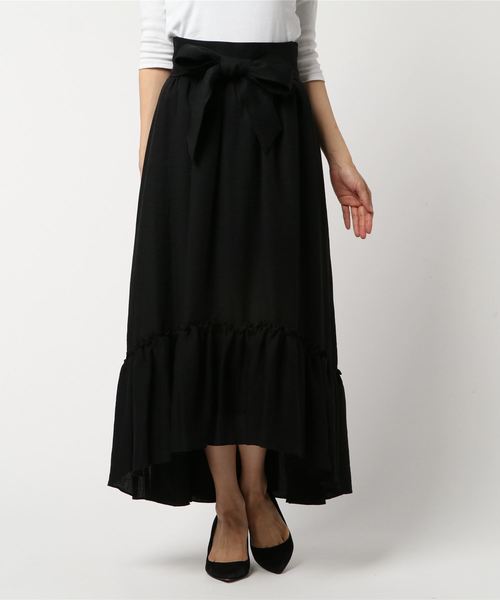 un dix cors（アンディコール）の「リネンラッフルスカート-（スカート・レディース・ブラック/パープル・ﾌﾘ-）」の7枚目の写真