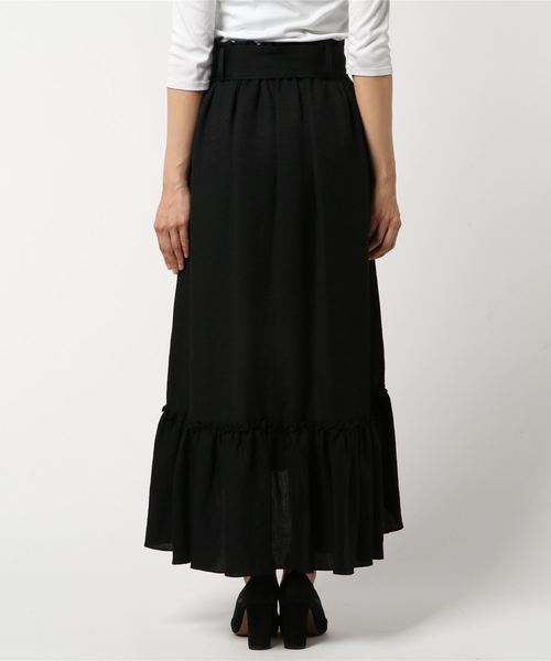 un dix cors（アンディコール）の「リネンラッフルスカート-（スカート・レディース・ブラック/パープル・ﾌﾘ-）」の3枚目の写真