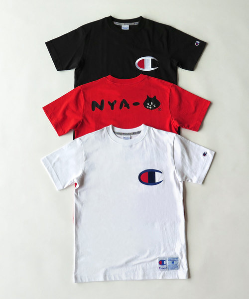 Champion（チャンピオン）の「にゃーとチャンピオンのビッグロゴ T（Tシャツ/カットソー・レディース・ホワイト/ブラック/オレンジ・02/03）」の12枚目の写真