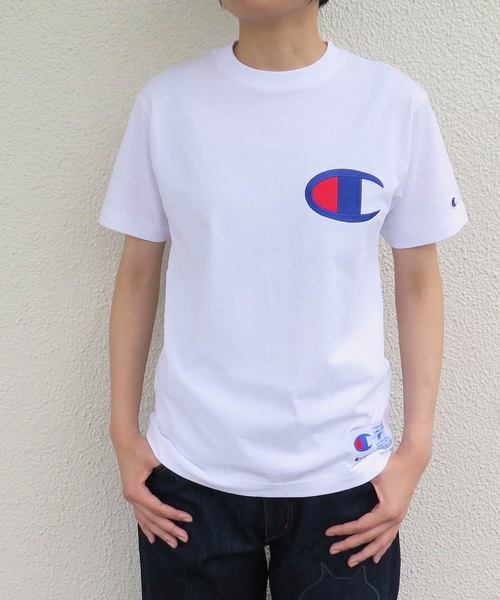 Champion（チャンピオン）の「にゃーとチャンピオンのビッグロゴ T（Tシャツ/カットソー・レディース・ホワイト/ブラック/オレンジ・02/03）」の16枚目の写真