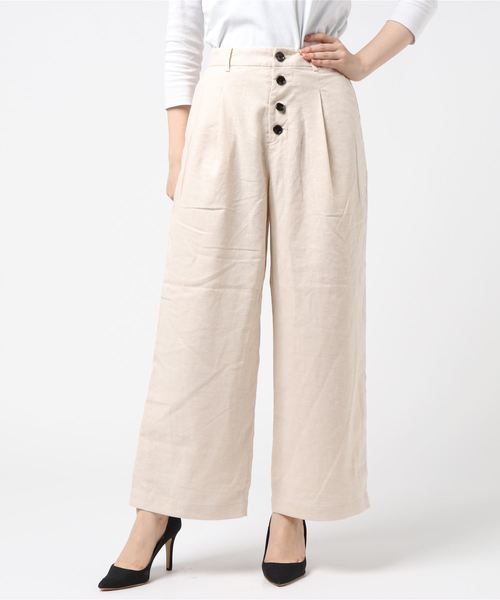 SLOBE IENA リネンパンツ 38 新品タグ付き スローブイエナ ベージュ SLOBE IENA リネンパンツ 38 新品タグ付き スローブイエナ
