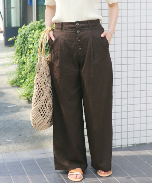 セール】リネンPEタックパンツ◇（その他パンツ）｜SLOBE IENA
