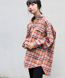 LOWRYS FARM | チェックロングシャツ　804847(シャツ/ブラウス)
