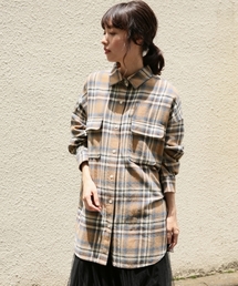 LOWRYS FARM | チェックロングシャツ　804847(シャツ/ブラウス)