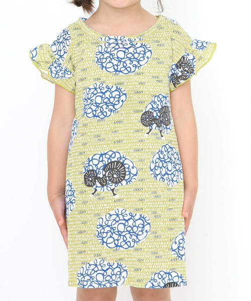 セール Design コラボレーションキッズワンピース ヒツジ フリル カタ ワンピース スリーブ カタ ワンピース ワンピース Design ボックス スリーブ Graniph デザイン ティーシャツ ストア グラニフ のファッション Store Tshirts パターン ショート