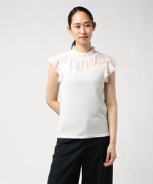 Re:EDIT | レース切り替えリブカットソートップス(シャツ/ブラウス)