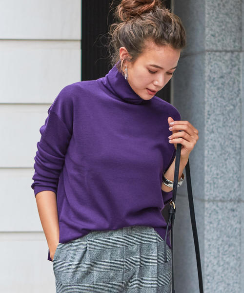 BEAUTY&YOUTH UNITED ARROWS（ビューティーアンドユースユナイテッドアローズ）の「BY∴ フルニードルタートルネックニット о（ニット/セーター・レディース・ブラック/オフホワイト/ライトグレー/パープル/ホワイト・FREE）」の12枚目の写真