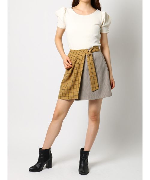dazzlin(ダズリン)の「チェックラップミニスカート(スカート・レディース・ブラウン/グレー/マスタード・SMALL/MEDIUM)」の19枚目の写真